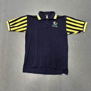 Vintage 90s Notre dame fighting Irish zubaz striped sleeve polo shirt